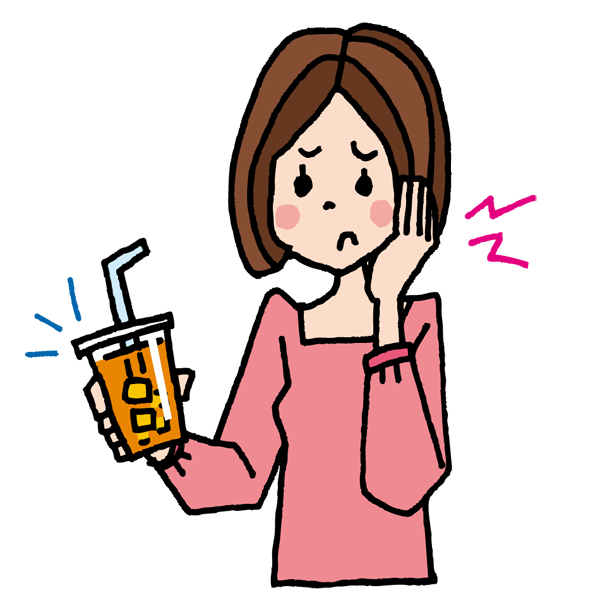 冷たいもので歯がしみる知覚過敏のイラスト