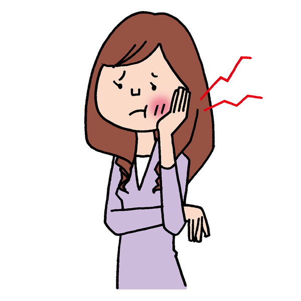 歯周病で歯ぐきが腫れ、出血しているイラスト